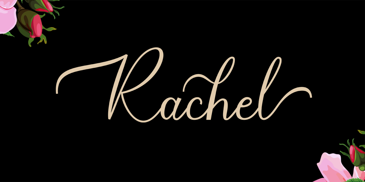 Przykład czcionki Rachel Regular